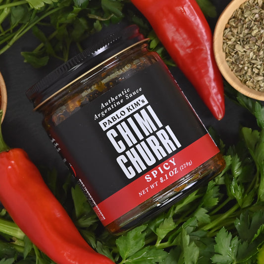 Pablo Kim's Spicy Chimichurri 8.1oz laid flat