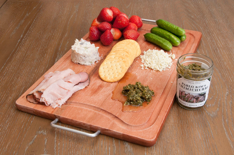 Cheese board for wine nights with Pablo's chimichurri